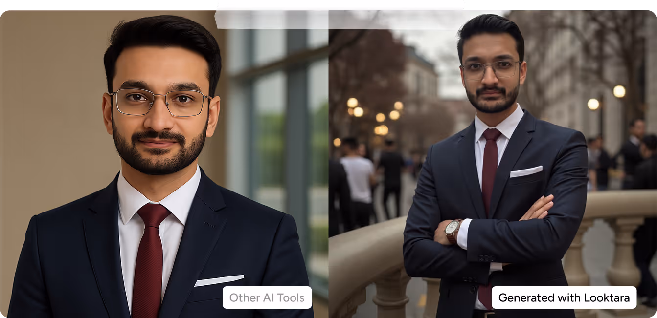 Corporate headshot comparison