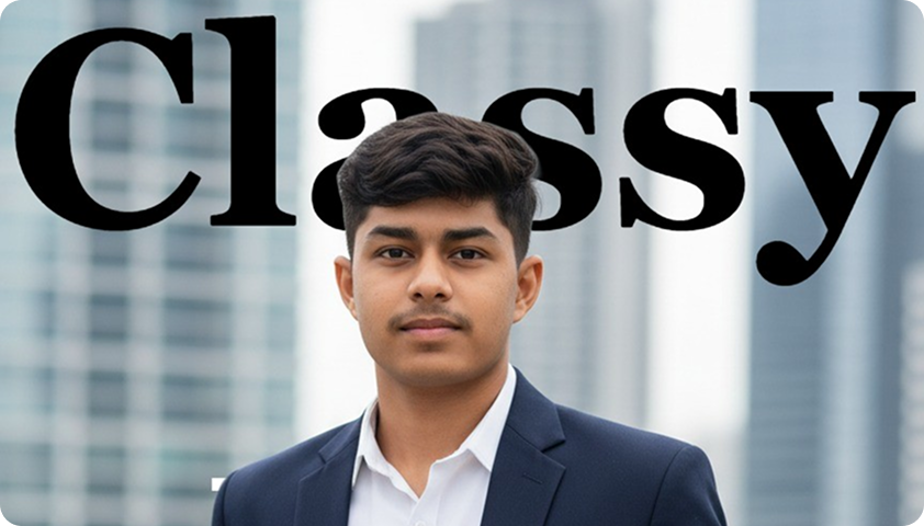 After - With text behind image